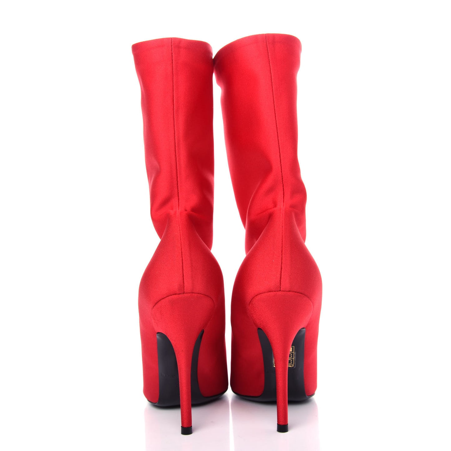 Jersey Crepe Extreme Pointed Toe Knife Booties 39 Rouge