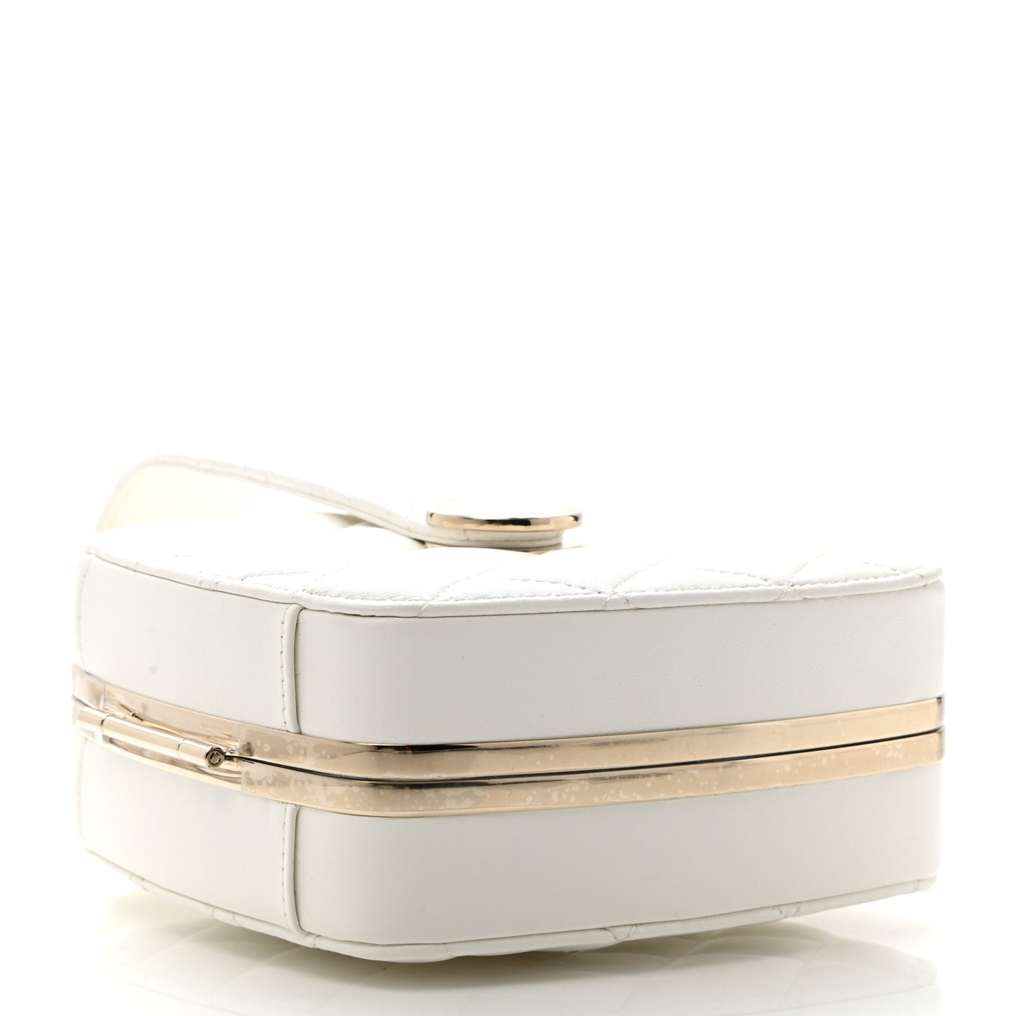 Lambskin Minaudiere Vanity With Handle White