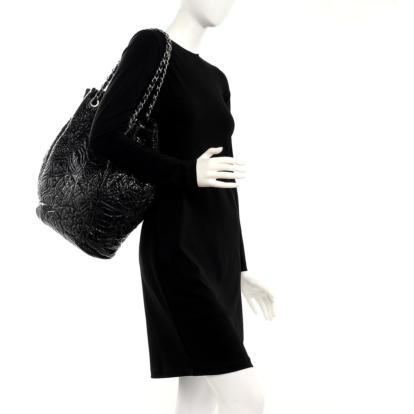 Vinyl Graphic Edge Tote Black
