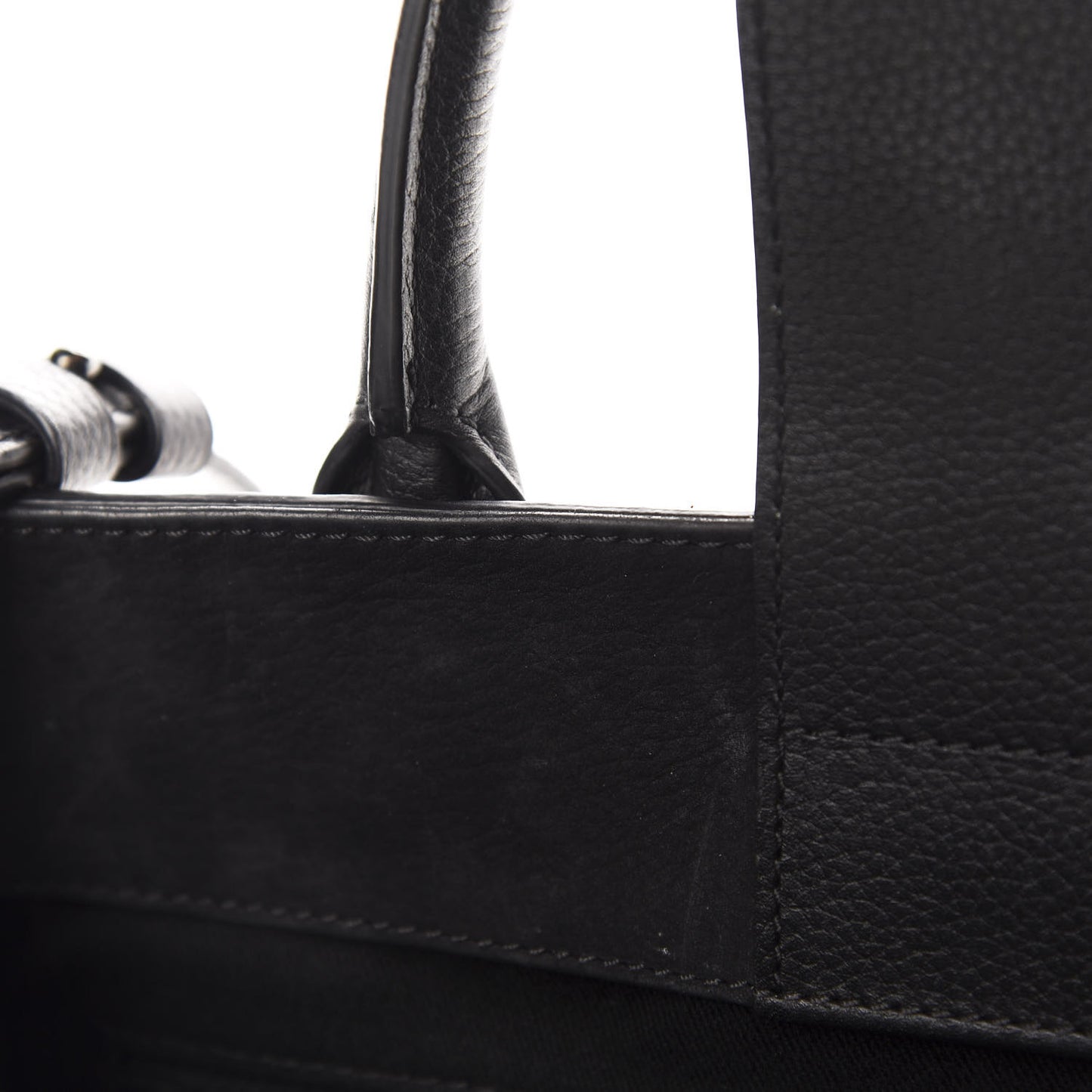 Grained Calfskin Suede Small Neo Executive Shopper Tote Black