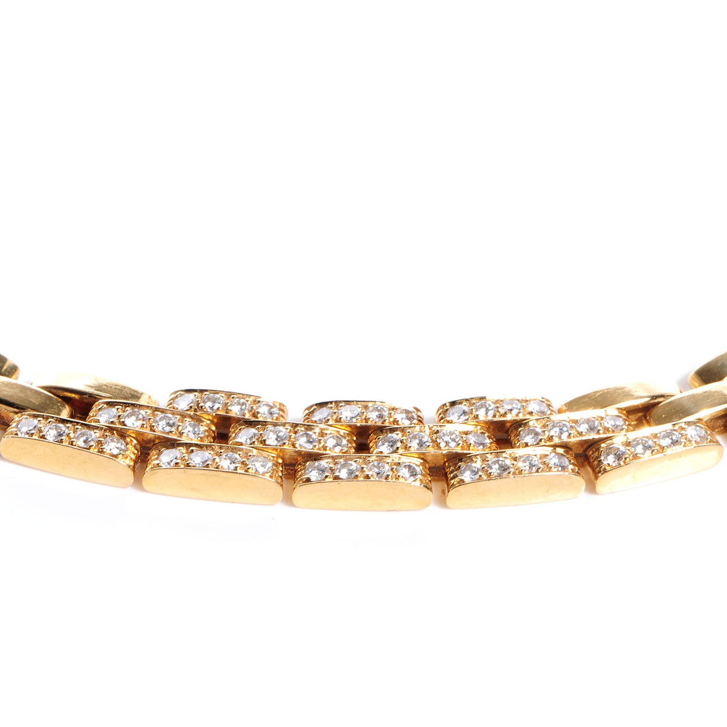18k Yellow Gold Diamond Panthere Maillon Necklace