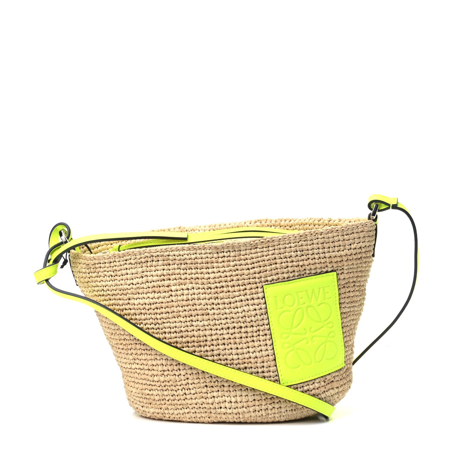 Loewe Raffia Crossbody Bag Natural Neon Yellow 1 of 5