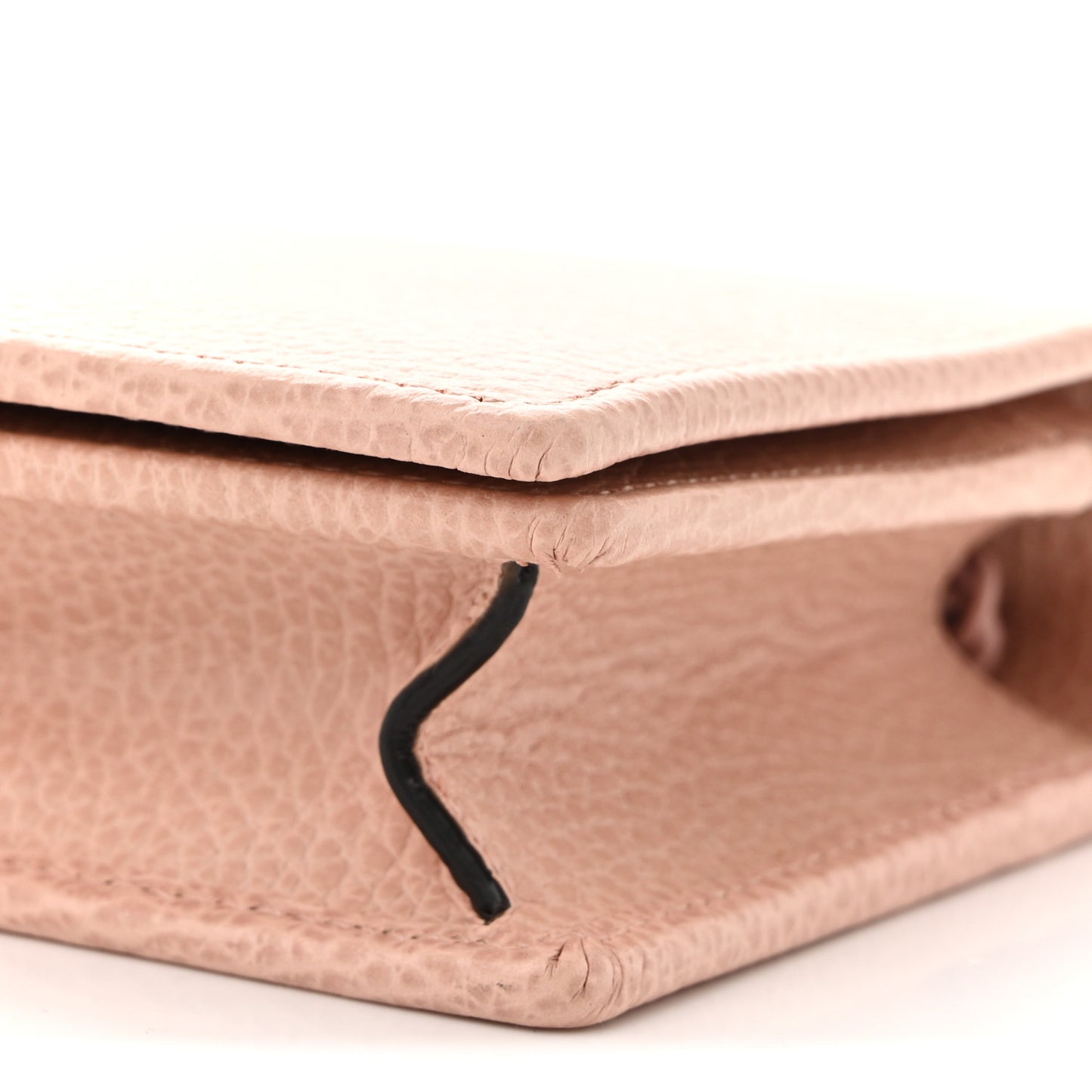 Dollar Calfskin Enamel Monochrome Mini GG Marmont Chain Wallet Perfect Pink