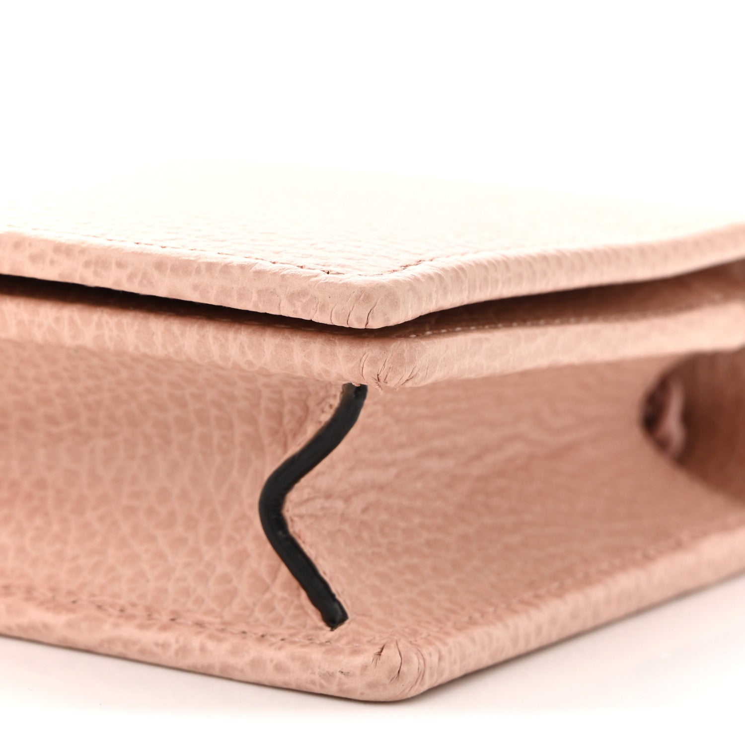 Gucci Dollar Calfskin Enamel Monochrome Mini GG Marmont Chain Wallet Perfect Pink 9 of 9
