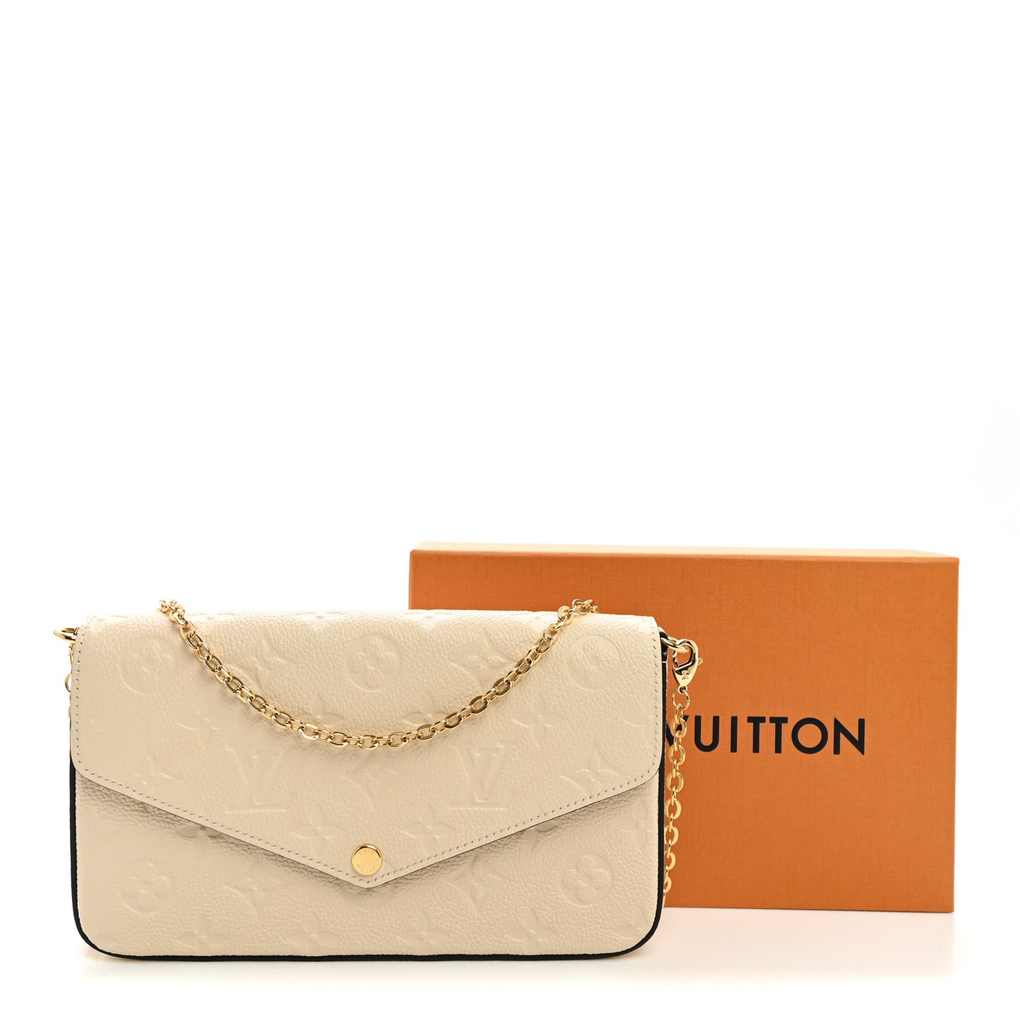 Empreinte Pochette Felicie Chain Wallet Cream