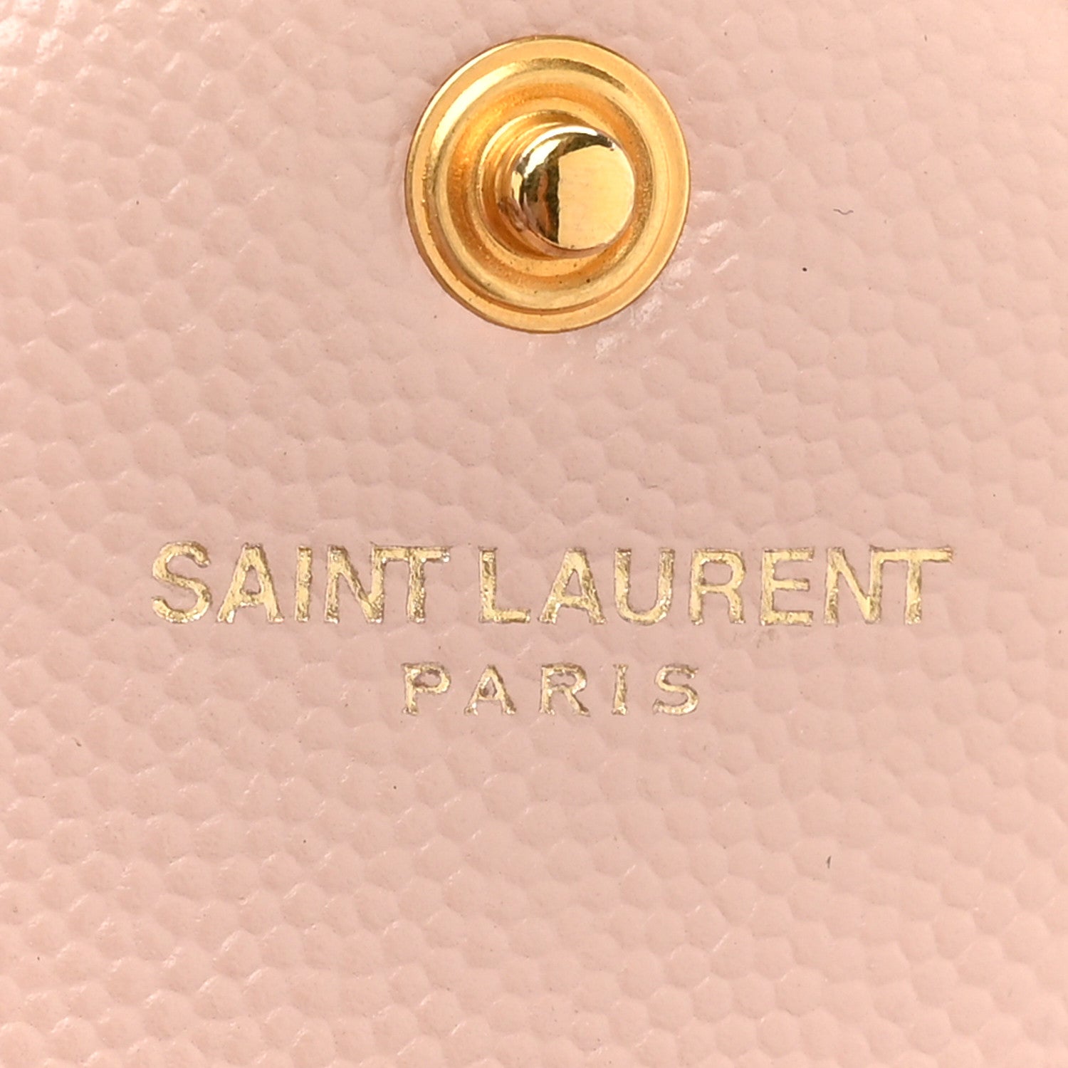 Saint Laurent Grain De Poudre Matelasse Chevron Monogram Chain Wallet Pale Pink 8 of 18