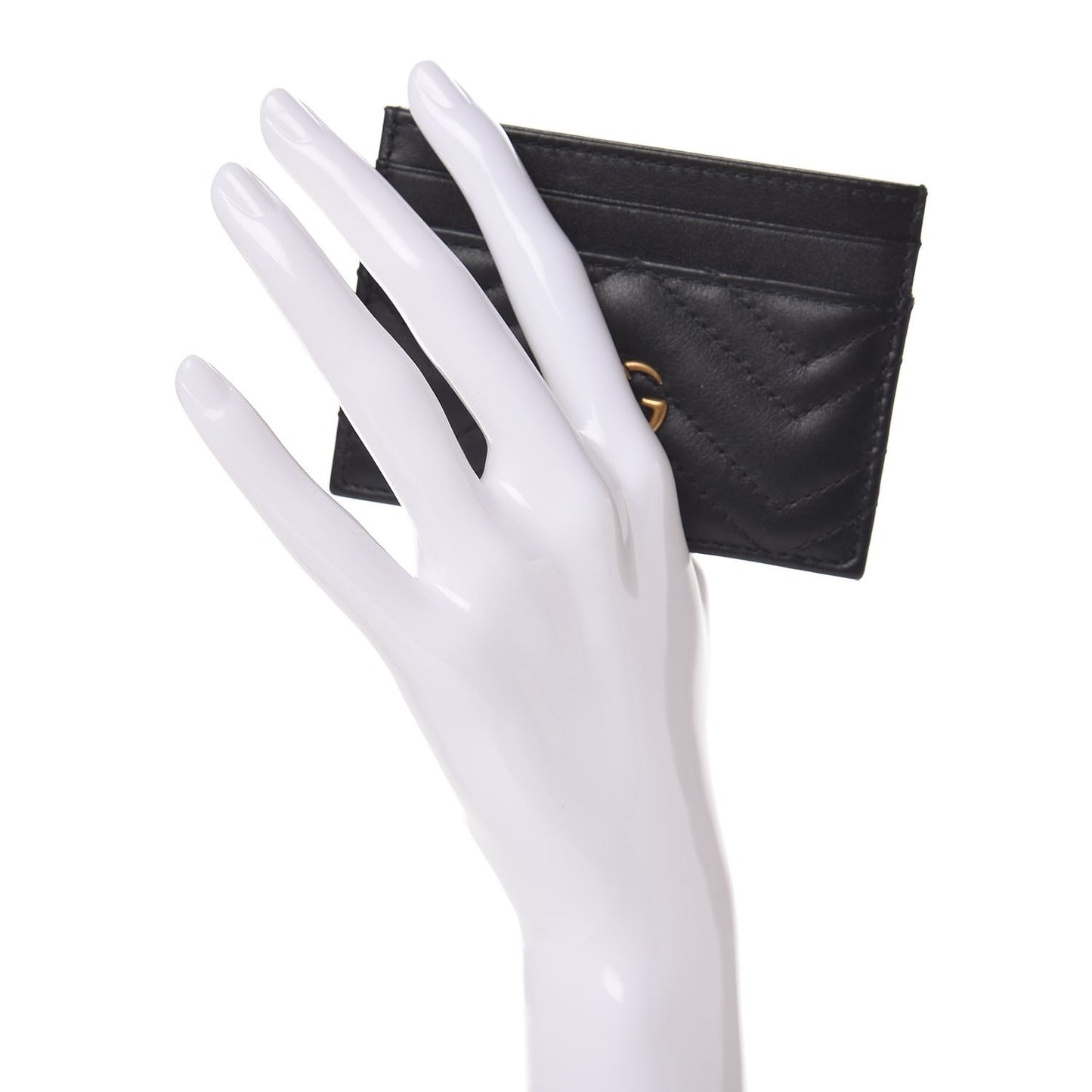 Calfskin Matelasse GG Marmont Card Holder Black