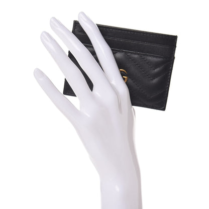 Gucci Calfskin Matelasse GG Marmont Card Holder Black 3 of 14