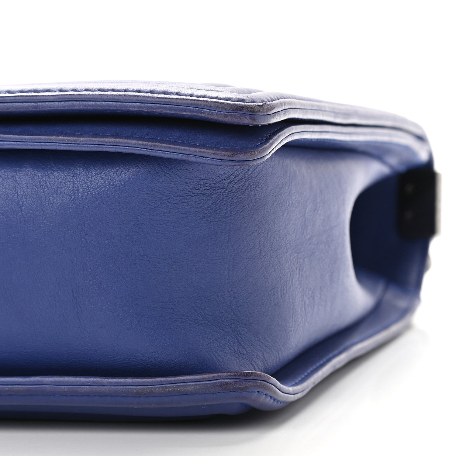 Chanel Grained Calfskin Quilted Large Boy Flap Blue 9 of 9