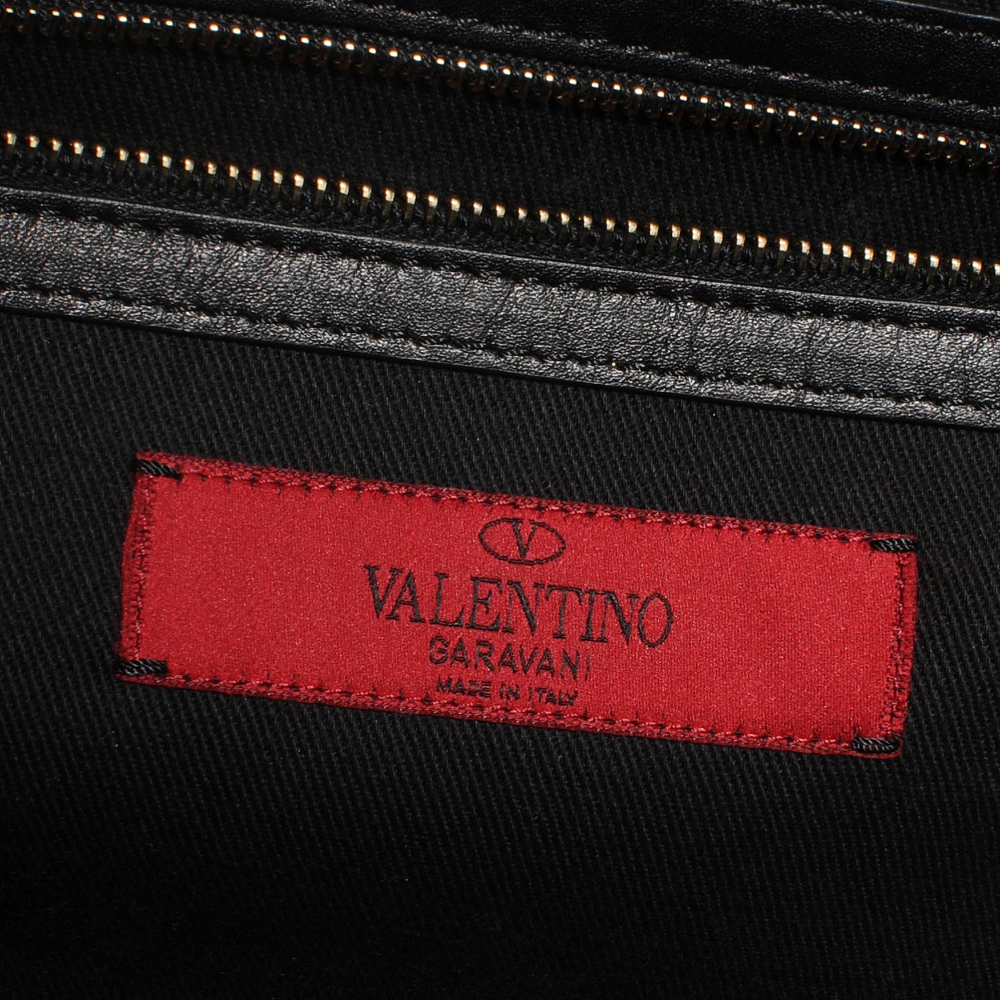 Vitello Grande Glam Lock Rockstud Flap Black