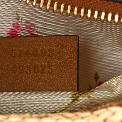 Gucci Raffia Elaphe Mini Ophidia Shoulder Bag Natural Cream Brown 7 of 9