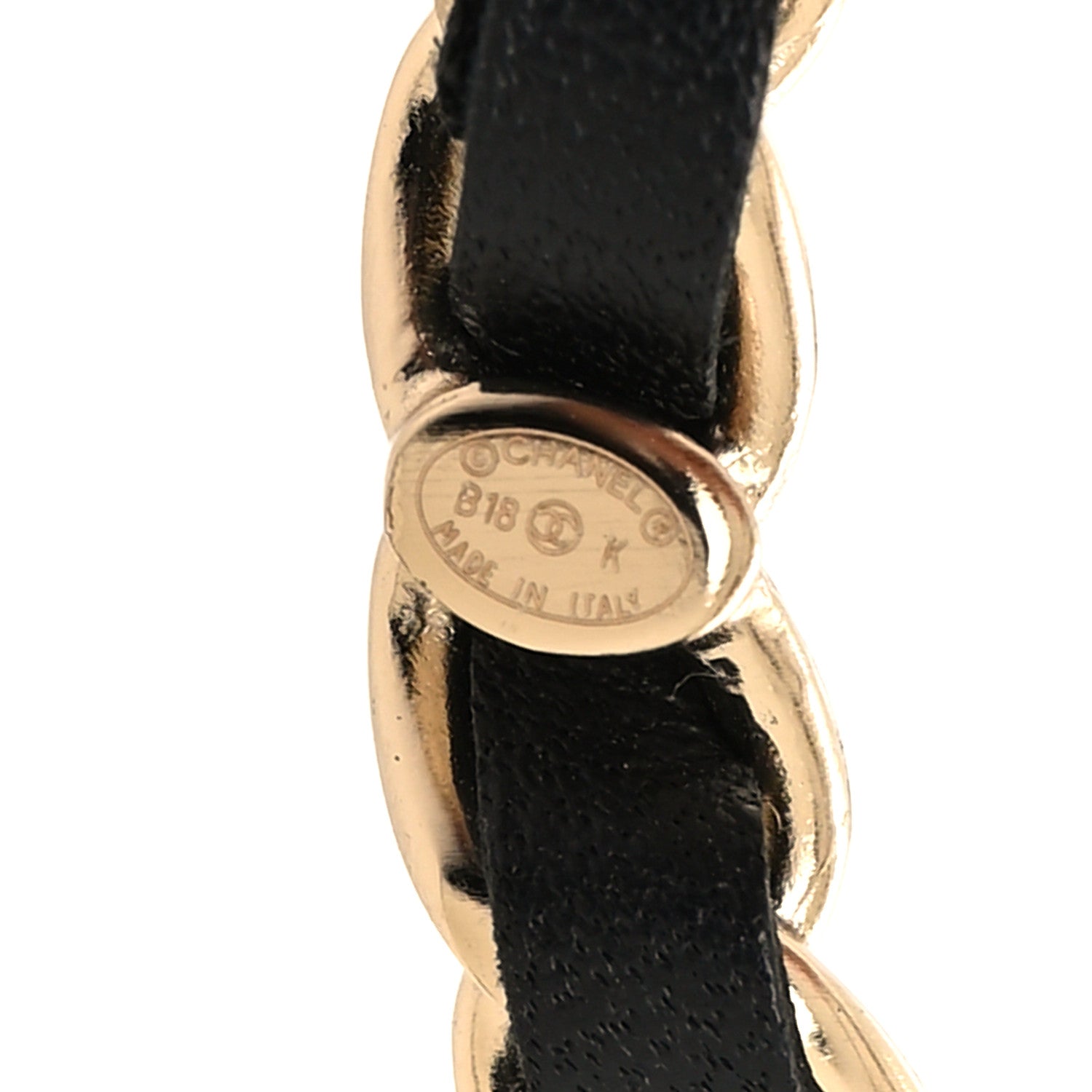 Chanel Lambskin Chain Logo Brooch Black Gold 3 of 3