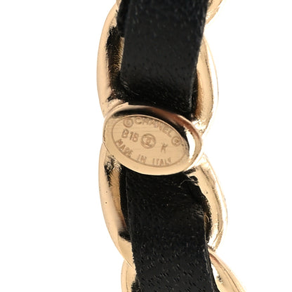 Chanel Lambskin Chain Logo Brooch Black Gold 3 of 3