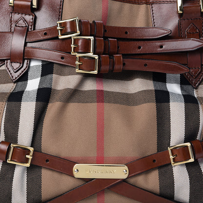 Burberry House Check Bridle Calfskin Medium Lynher Tote Dark Tan 9 of 21