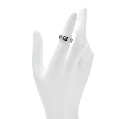 Cartier 18K White Gold 3 Diamond 5.5mm LOVE Ring 49 5 2 of 4