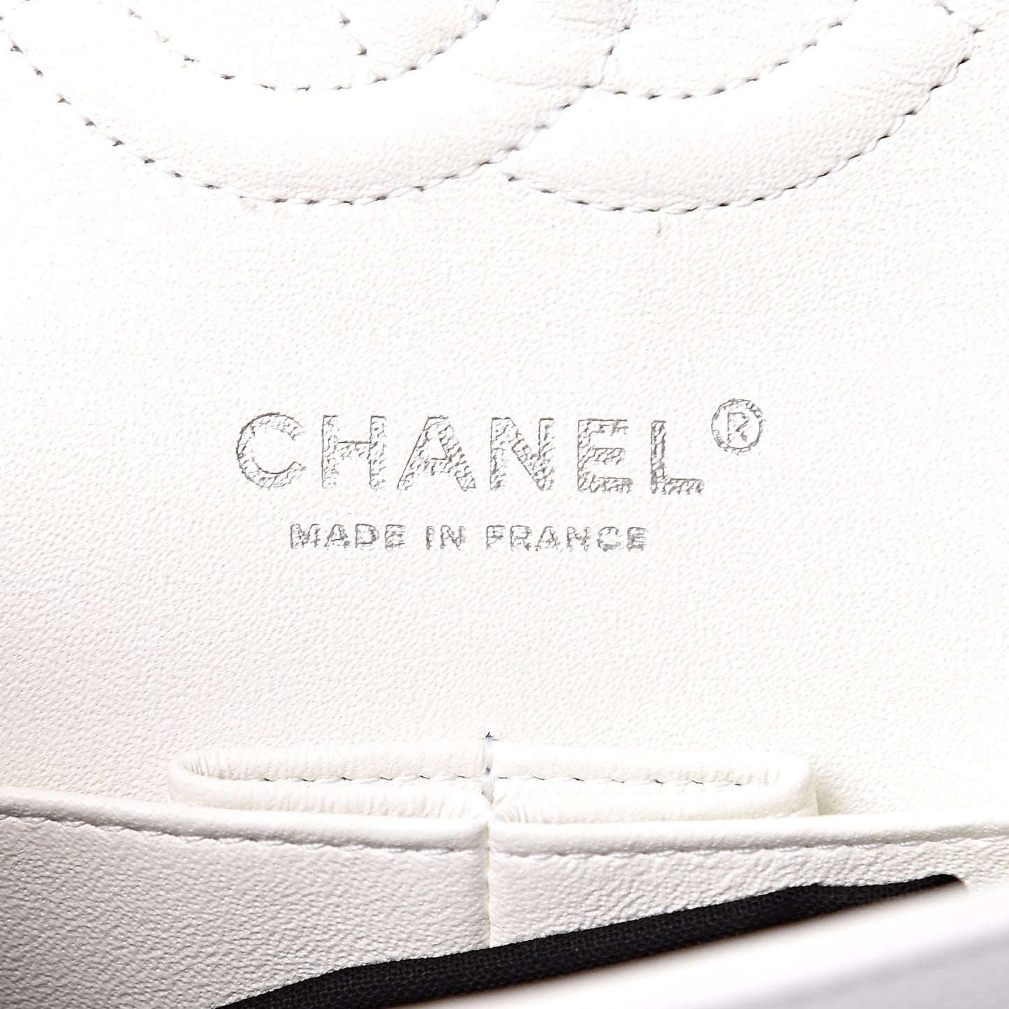 Caviar Quilted Medium Double Flap White