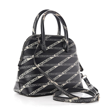 Balenciaga Calfskin Losange Monogram S Ville Top Handle Bag Black Grey 2 of 11