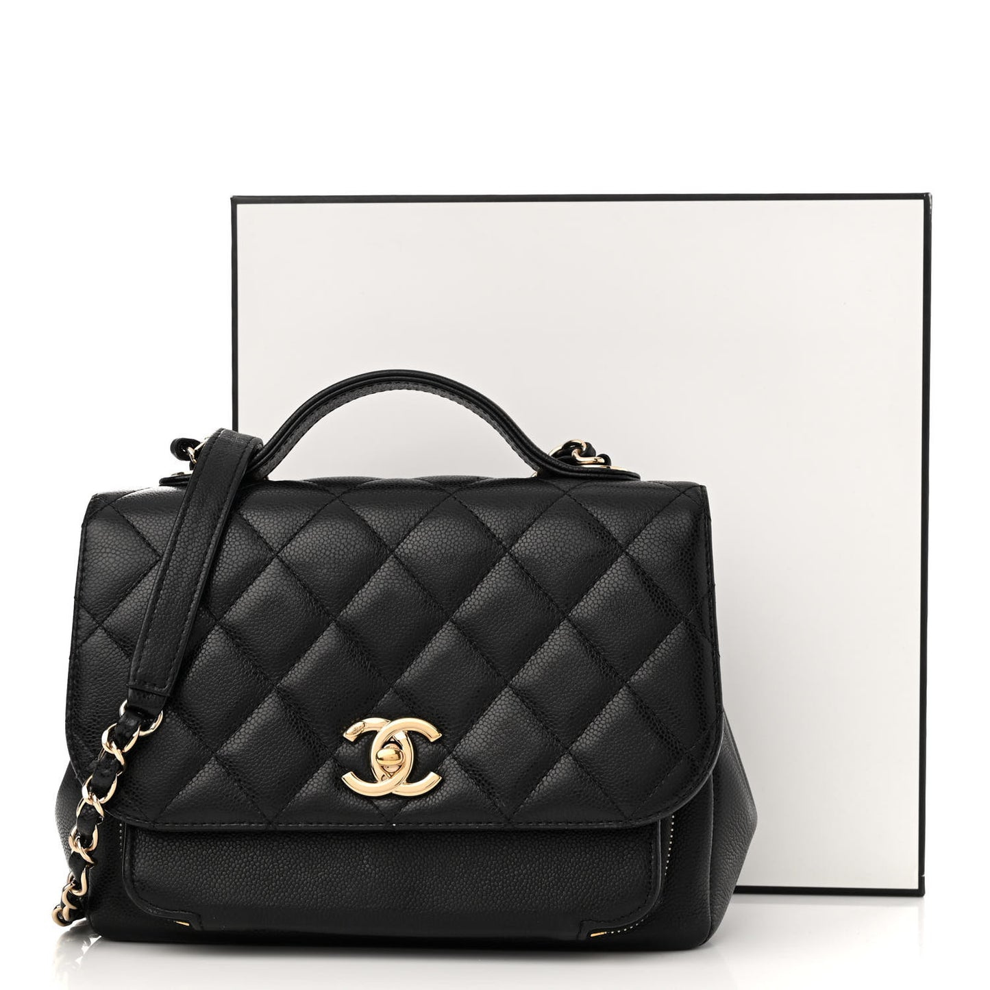 Caviar Quilted Medium Business Affinity Flap Black