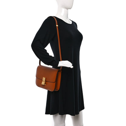 Celine Box Calfskin Medium Classic Box Flap Bag Tawny 3 of 9