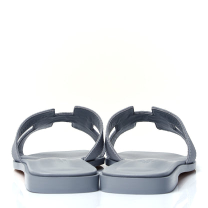 Hermes Epsom Oran Sandals 35 Bleu Glacier 4 of 6