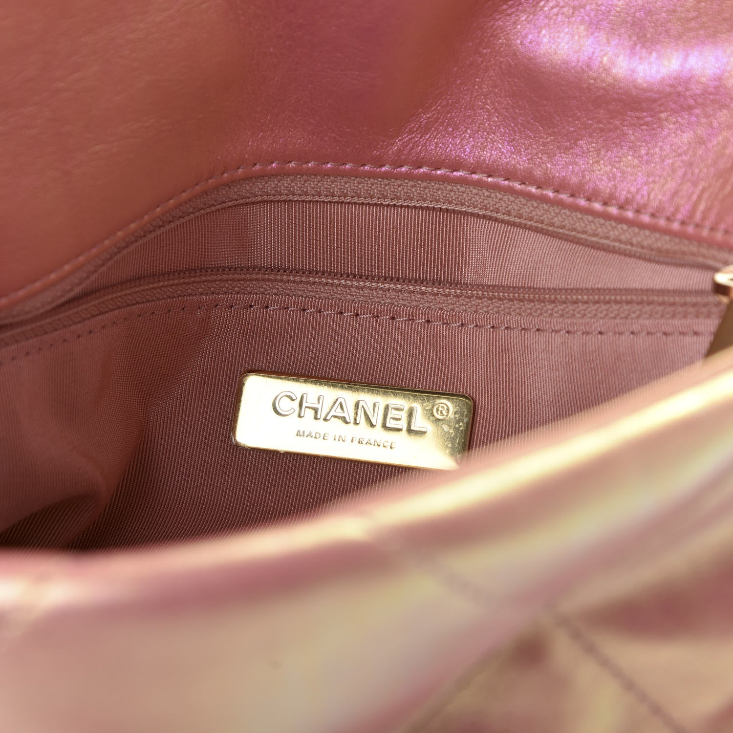 Chanel Iridescent Calfskin Quilted Medium 19 Flap Pink 5 of 10