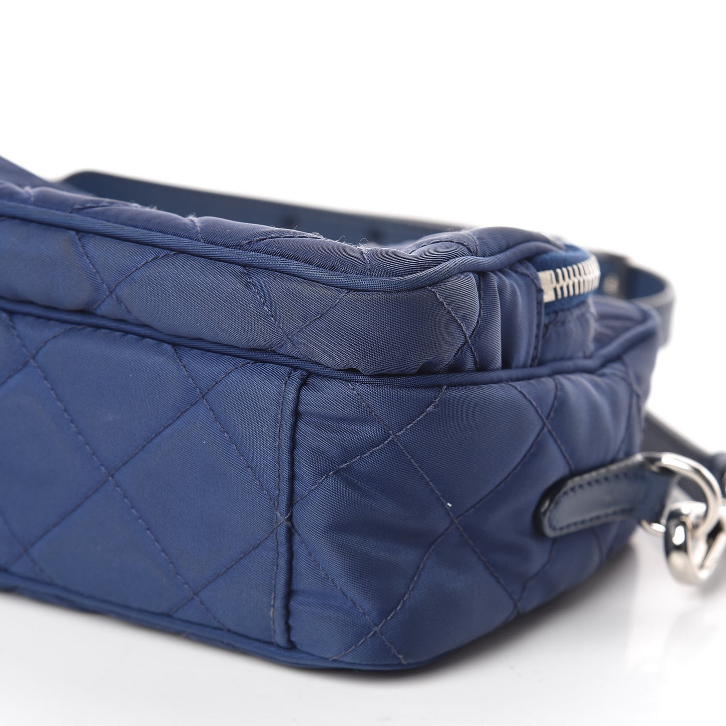Nylon Tessuto Impuntu Quilted Crossbody Bag Royal Blue