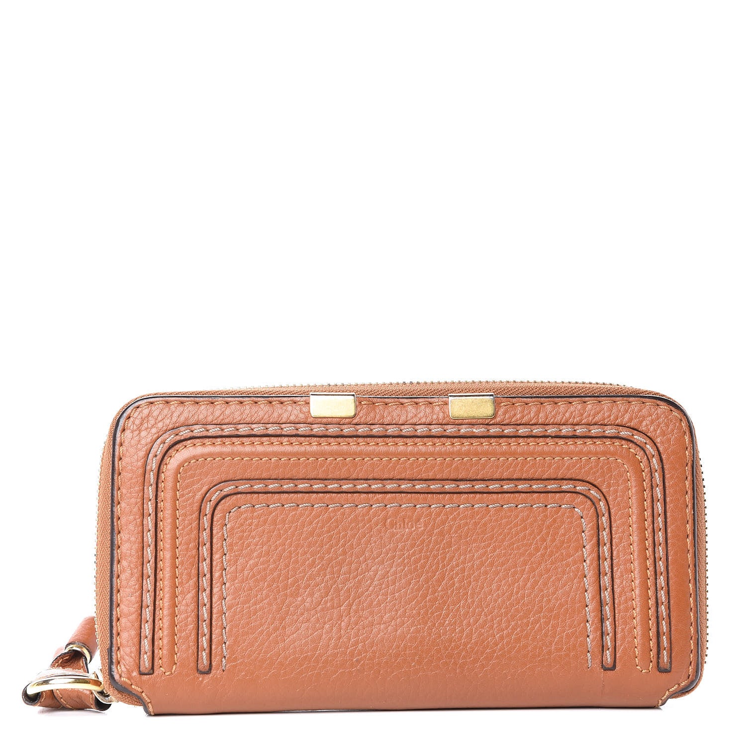 Chloe Grained Calfskin Marcie Long Zip Around Wallet Tan 1 of 12