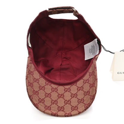 Gucci Monogram Textured Dollar Calfskin Zeno Baseball Hat M Camel Bordeaux 7 of 10