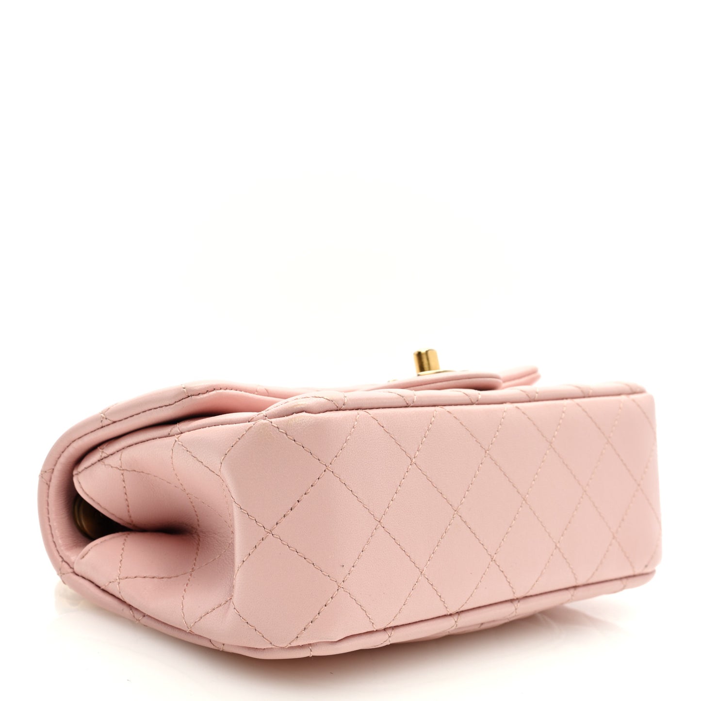 Lambskin Quilted Camellia Crush Mini Rectangular Flap Pink