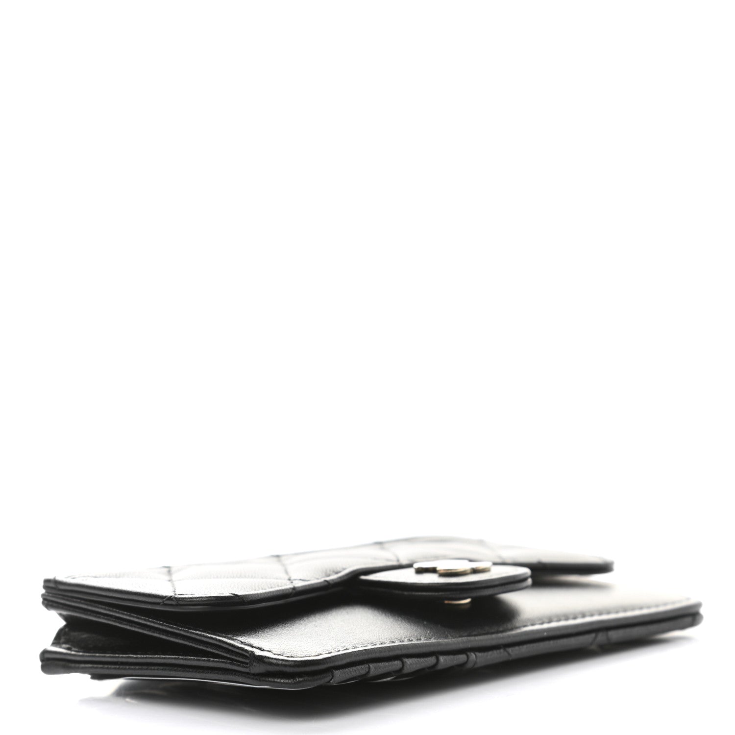Chanel Lambskin Quilted Flap Zip Card Holder Black 4 of 8