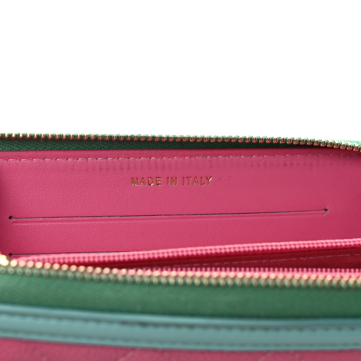Caviar Quilted Medium Filigree Zip Around Wallet Pink Blue Green