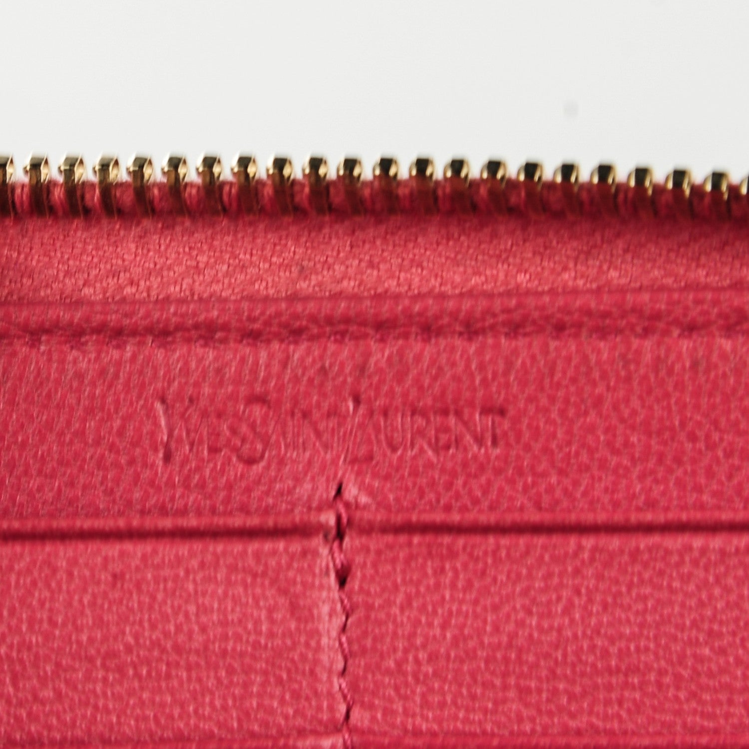 Saint Laurent Chevre Belle De Jour Zip Around Wallet Pink 7 of 9