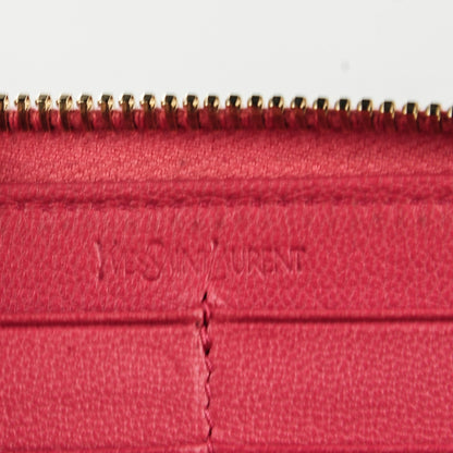 Saint Laurent Chevre Belle De Jour Zip Around Wallet Pink 7 of 9