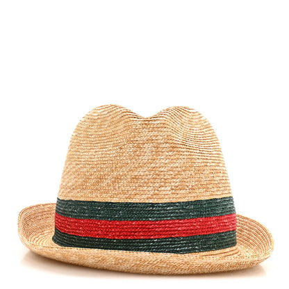 Gucci Abaca Straw Web Fedora Hat XL 3 of 9