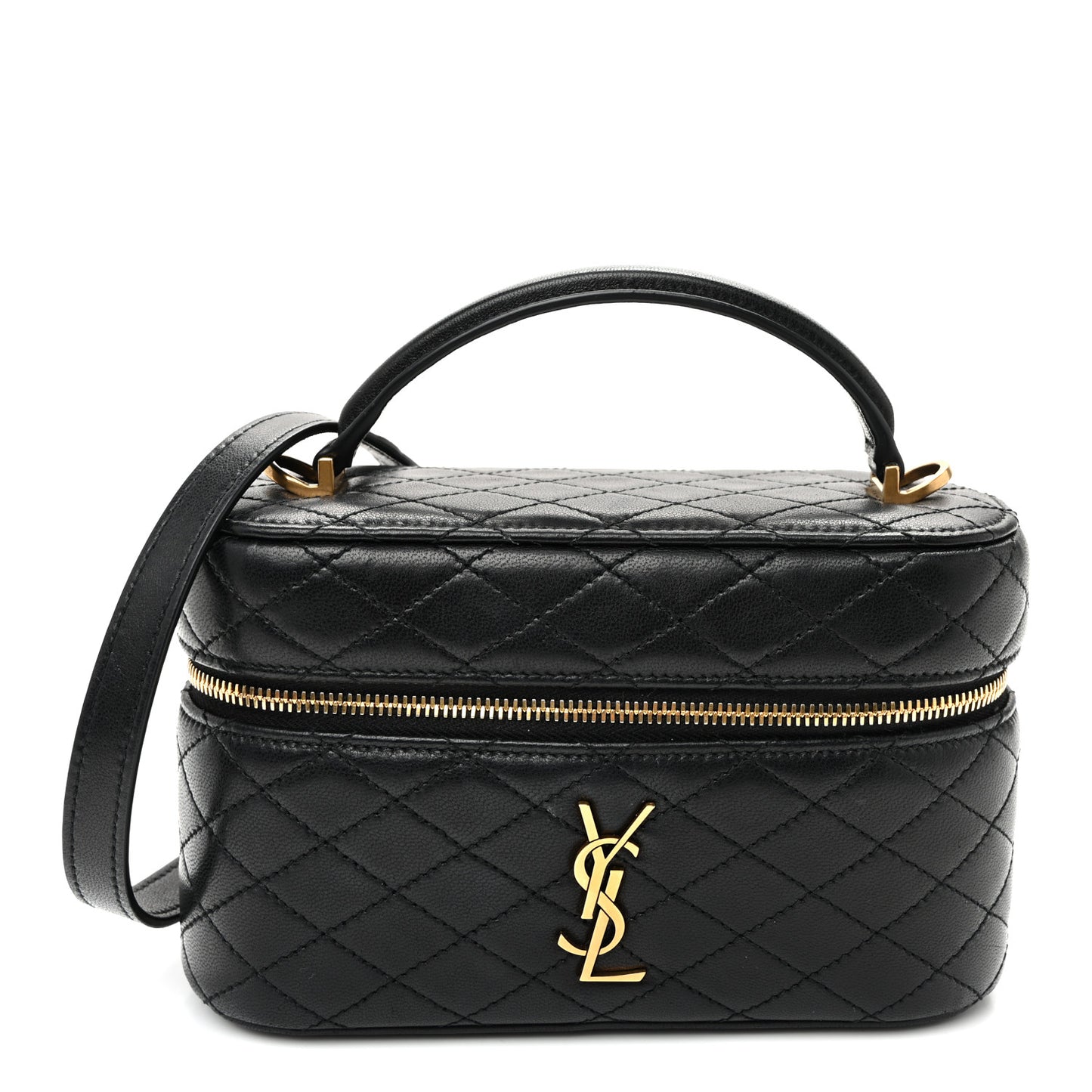 Lambskin Quilted Mini Gaby Vanity Case Black