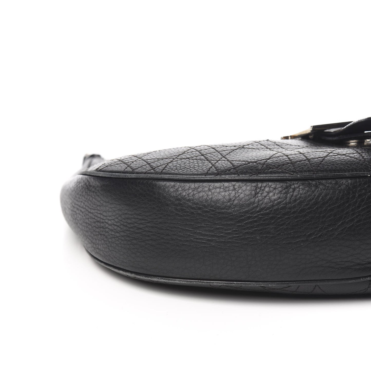 Grained Calfskin Cannage Hobo Black