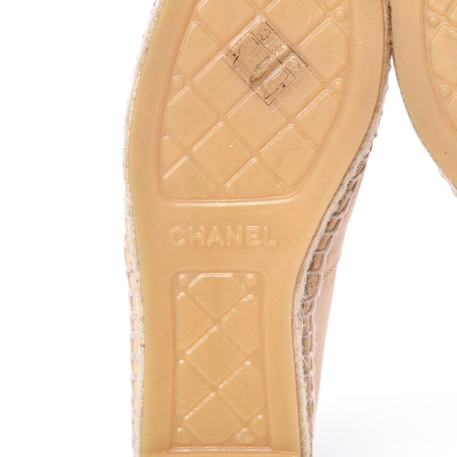 Chanel Lambskin CC Espadrilles 36 Beige Black 7 of 10