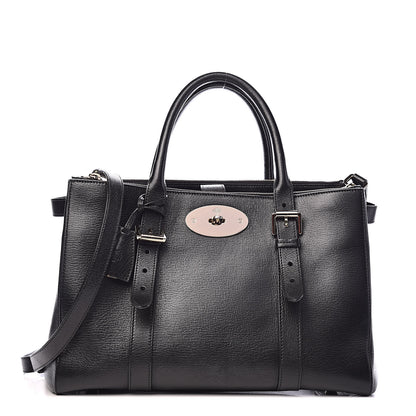 Mulberry Shiny Goatskin Small Bayswater Double Zip Tote Black 1 of 14