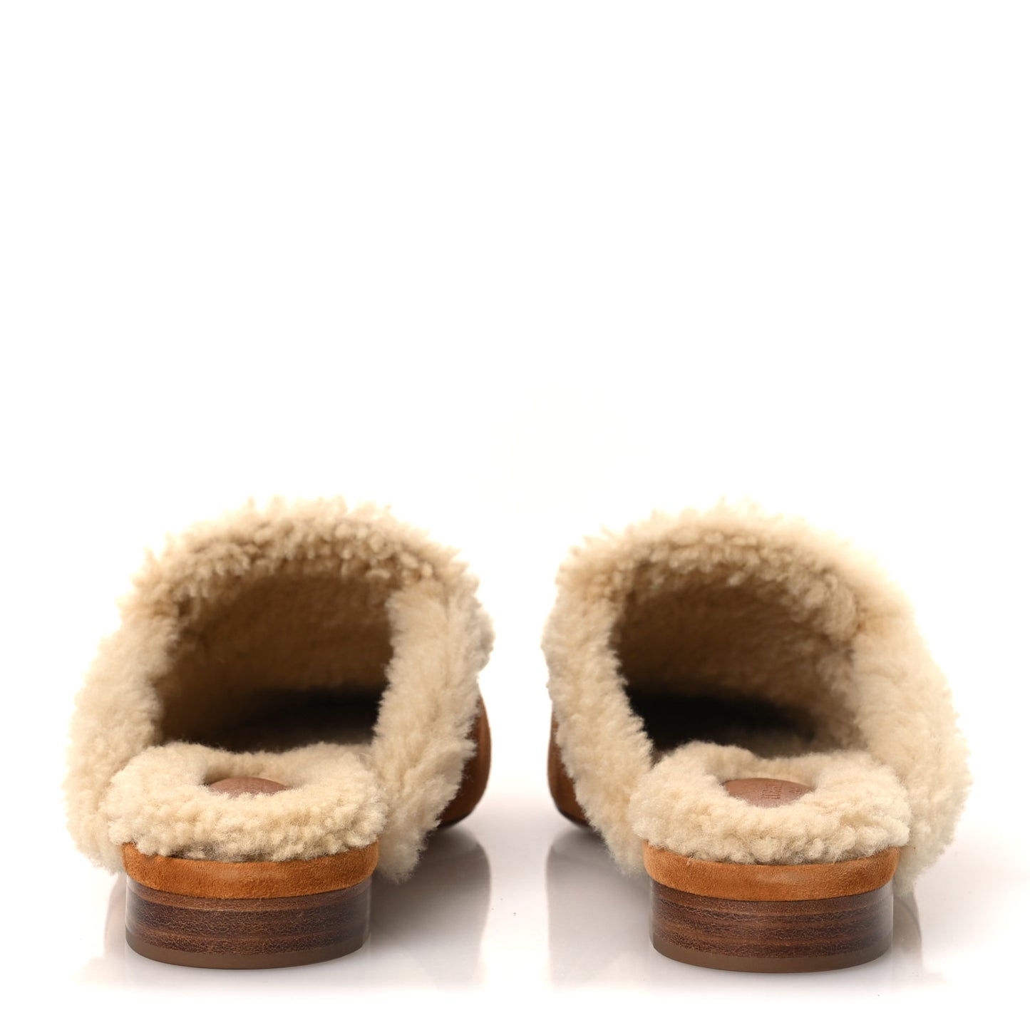 Suede Goatskin Shearling Womens Oz Mules 39 Natural Ecru