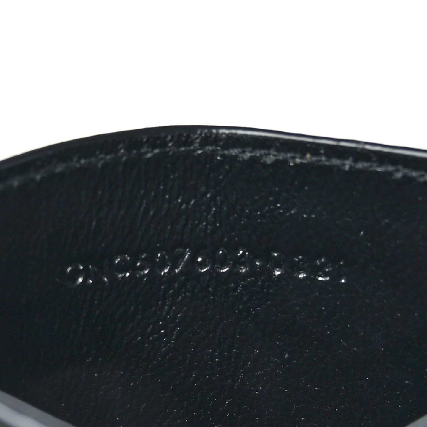 Calfskin Crocodile Embossed Monogram Tiny Cassandra Credit Card Case Black