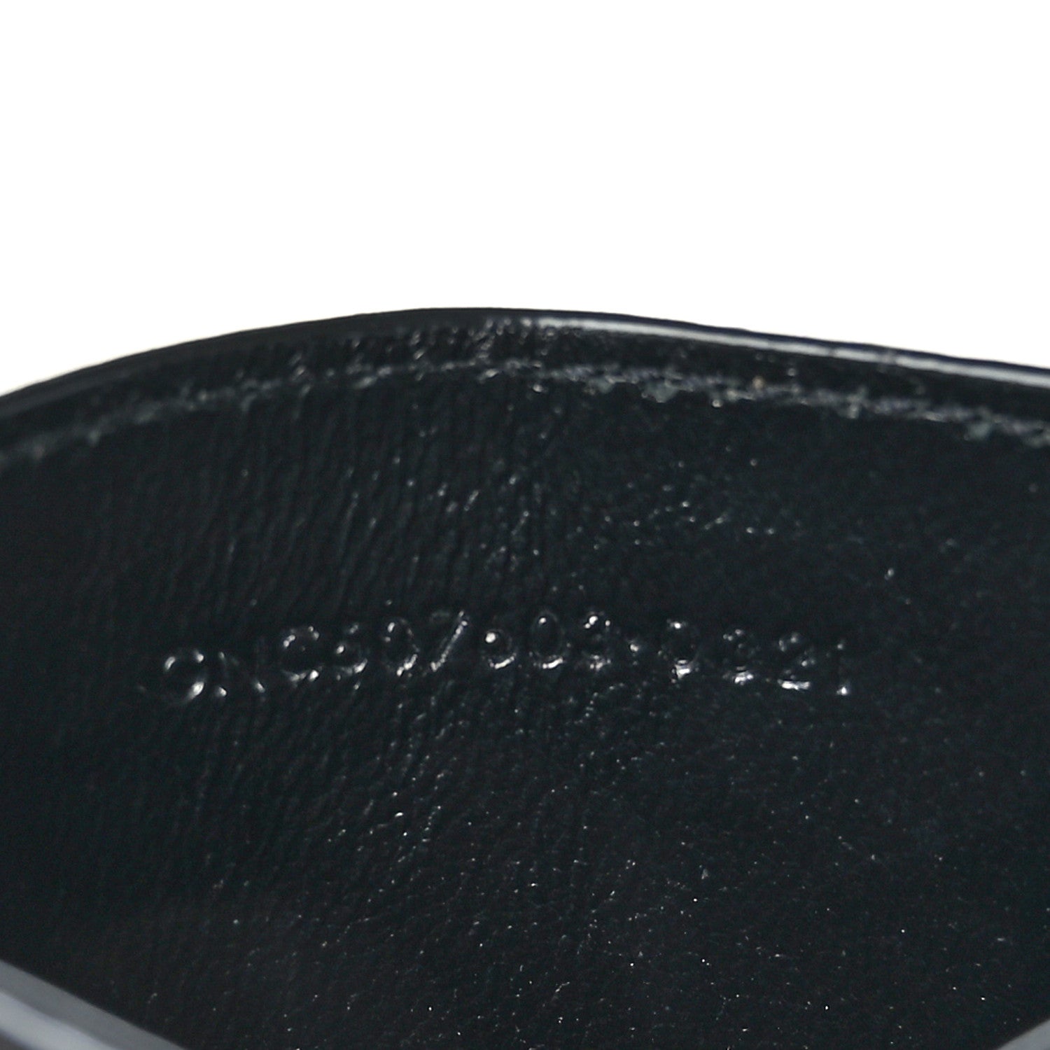Saint Laurent Calfskin Crocodile Embossed Monogram Tiny Cassandra Credit Card Case Black 7 of 7