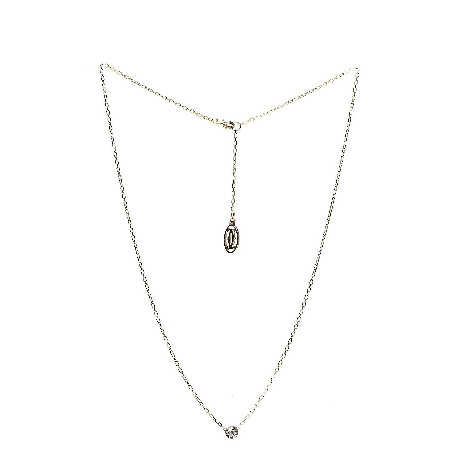 Cartier 18K Yellow Gold Diamond SM D'Amour Pendant Necklace 2 of 4