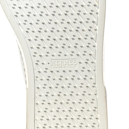 Hermes Calfskin Epsom Womens Velvet Sneakers 37 White Silver 6 of 11