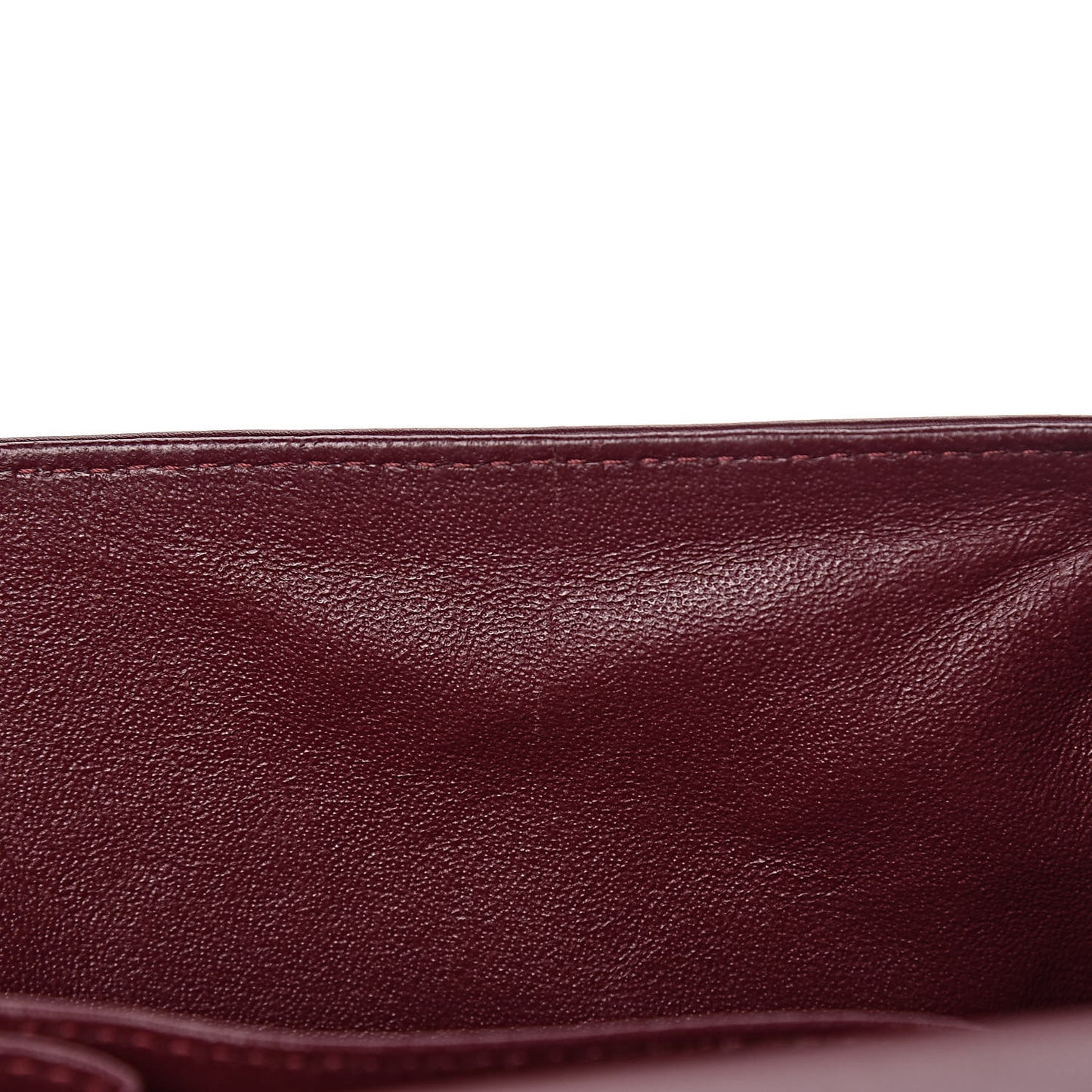 Striated Patent Quilted Jumbo Double Flap Burgundy