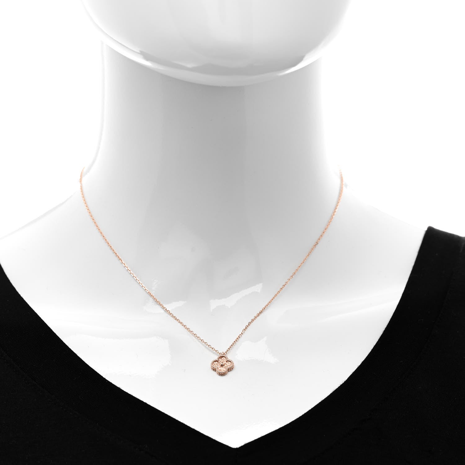 Van Cleef & Arpels 18K Rose Gold Sweet Alhambra Pendant Necklace 2 of 6