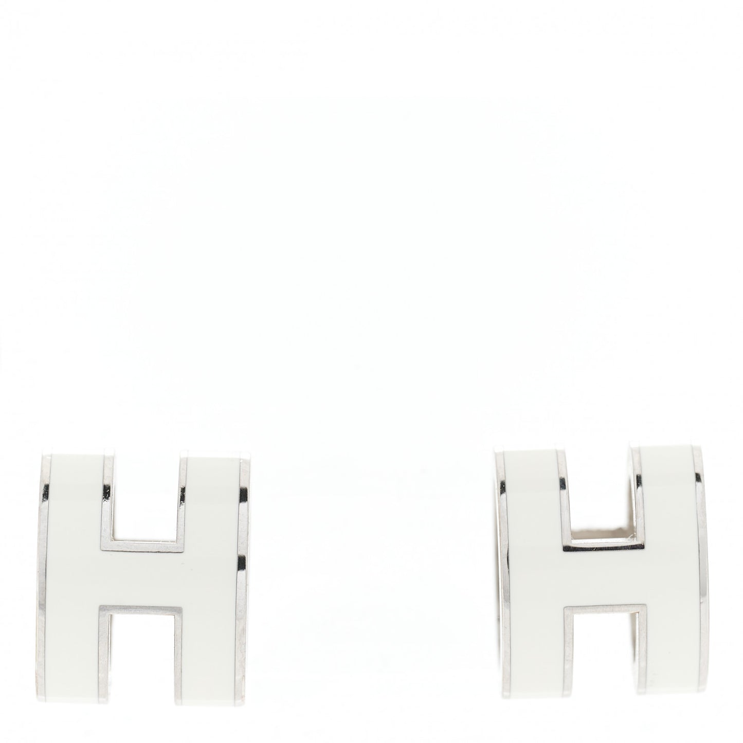 Palladium Lacquered Pop H Earrings White