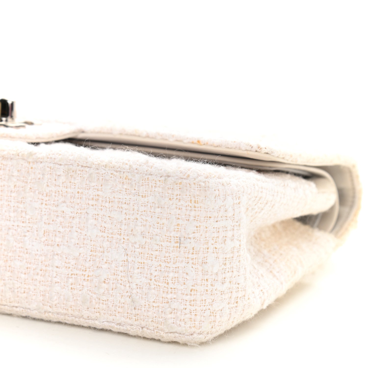 Chanel Tweed Medium Double Flap White 10 of 17