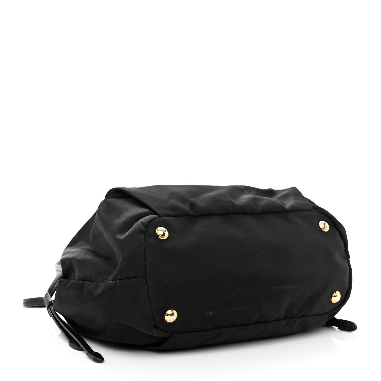 Tessuto Nylon Jacquard Logo Drawstring Tote Black