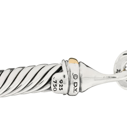 David Yurman Sterling Silver 18K Yellow Gold 5mm Cable Classic Buckle Bracelet 3 of 3