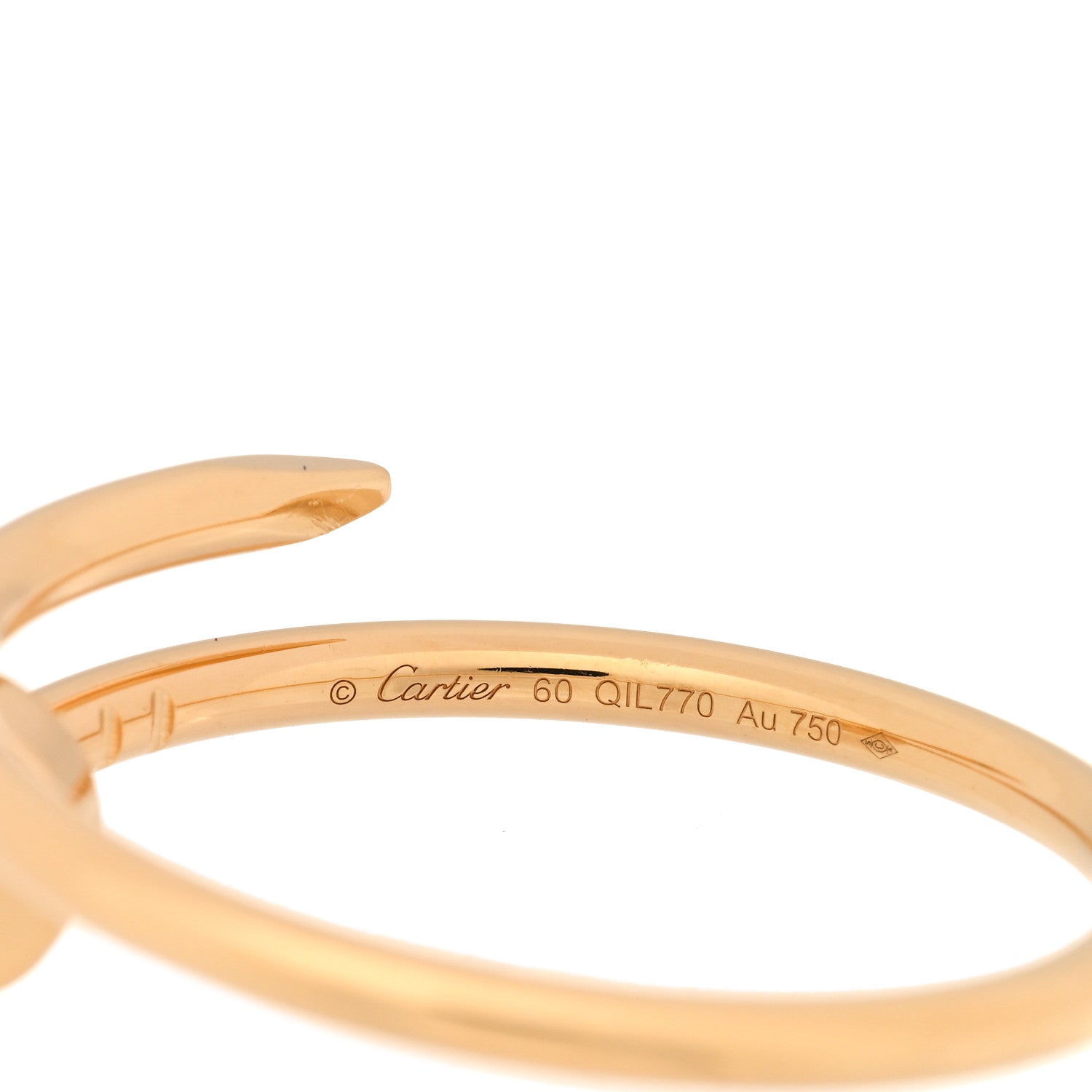 Cartier 18K Yellow Gold Small Juste Un Clou Ring 60 9 4 of 5